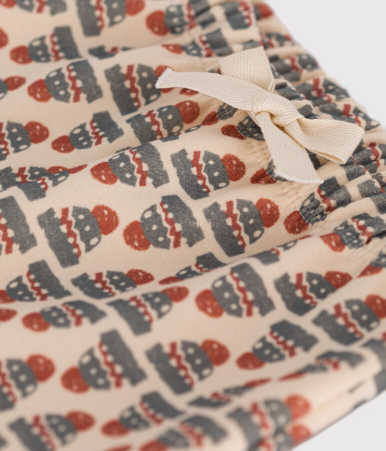 Babies' Patterned Thick Jersey Trousers Ecru/multicolor