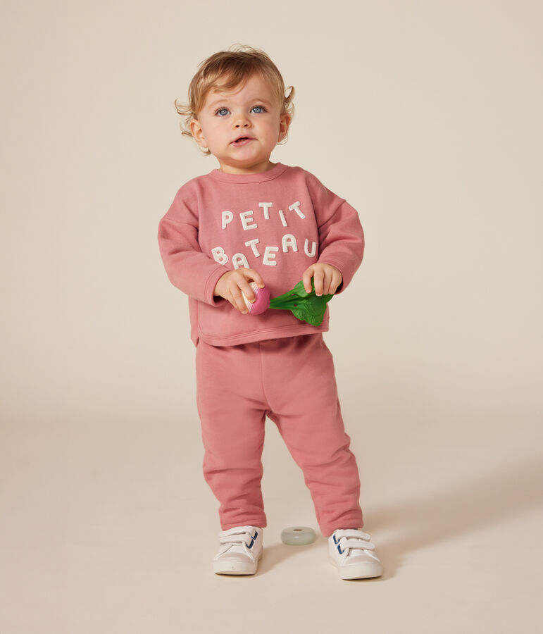 Babies' fleece sweatshirt pink
