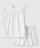 Girls' White Fine Cotton Short Pyjamas ECUME white