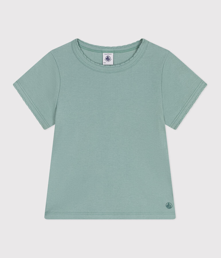 Children's plain short-sleeved cotton T-shirt PAUL green