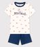 Boys' Crab Print Cotton Short Pyjamas MARSHMALLOW white/MULTICO white