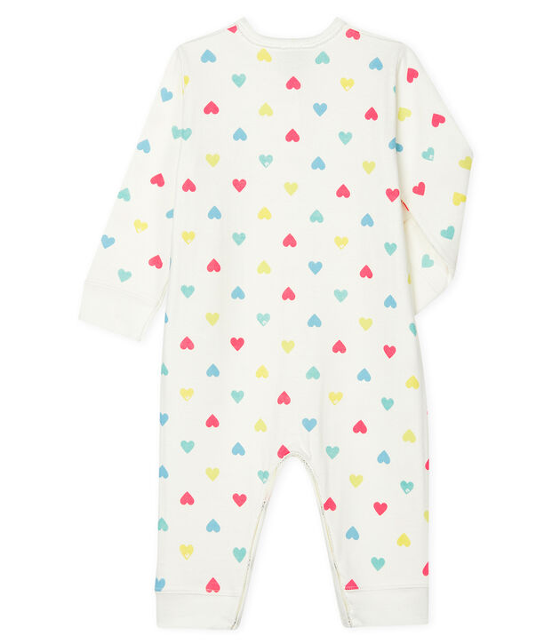 Baby Girls' Tube-Knit Footless Sleepsuit white/multicolor