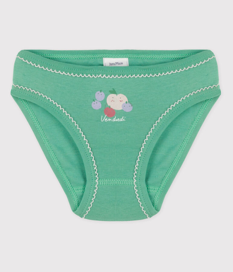 Girls' Cotton Briefs green