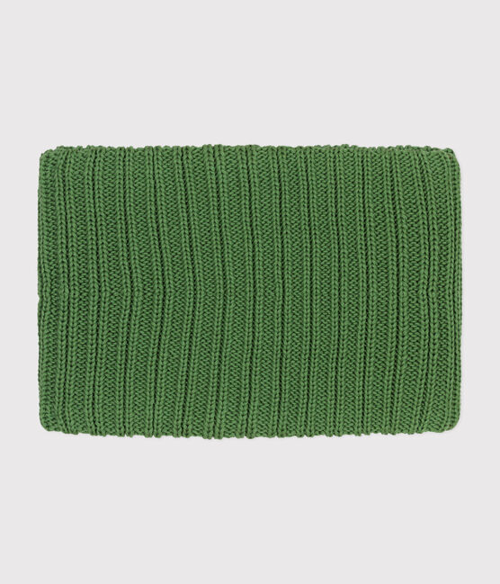 Children's fleece-lined knitted snood PALMERAIE green