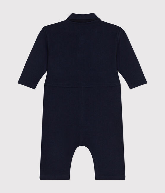 Babies' Long Fleece Jumpsuit SMOKING blue