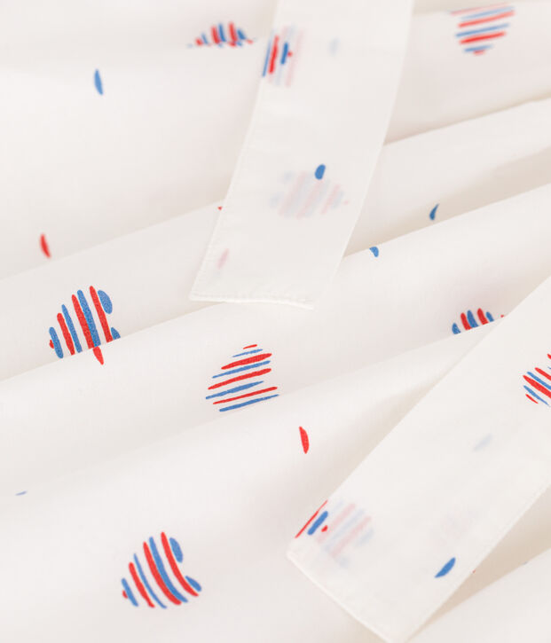 Children's heart-patterned cotton skirt Ecru/multicolor