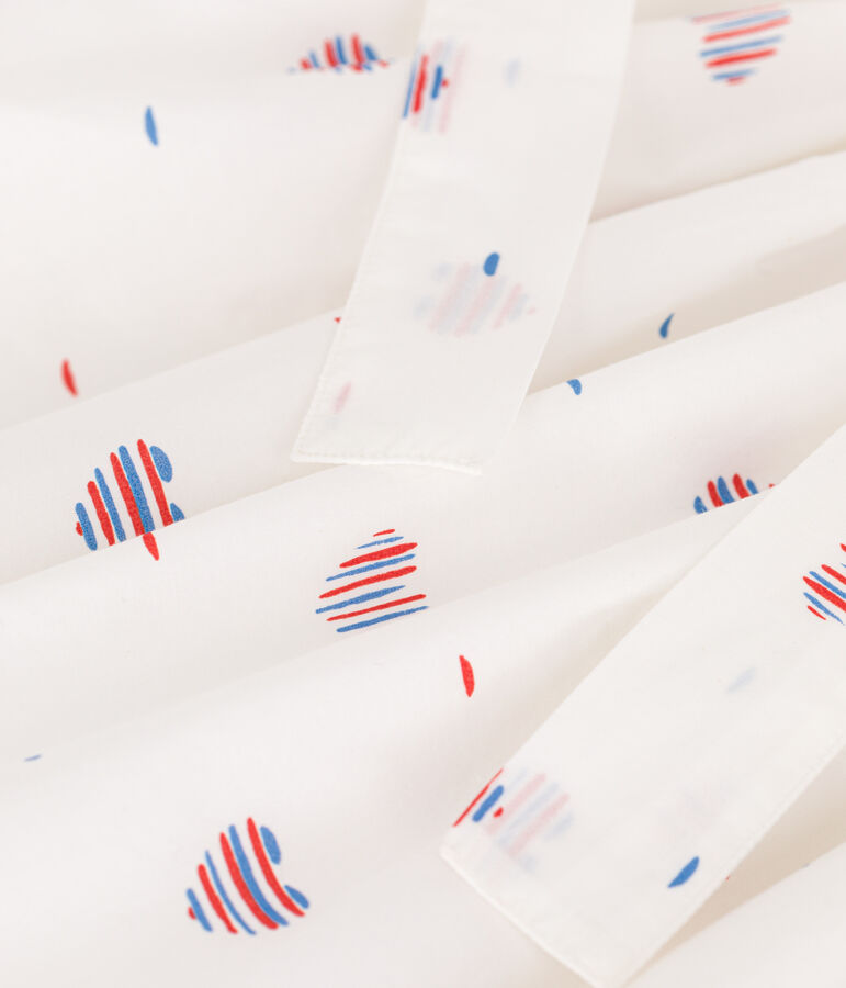 Children's heart-patterned cotton skirt Ecru/multicolor