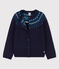 Girls' Wool/Cotton Cardigan SMOKING blue/MULTICO white
