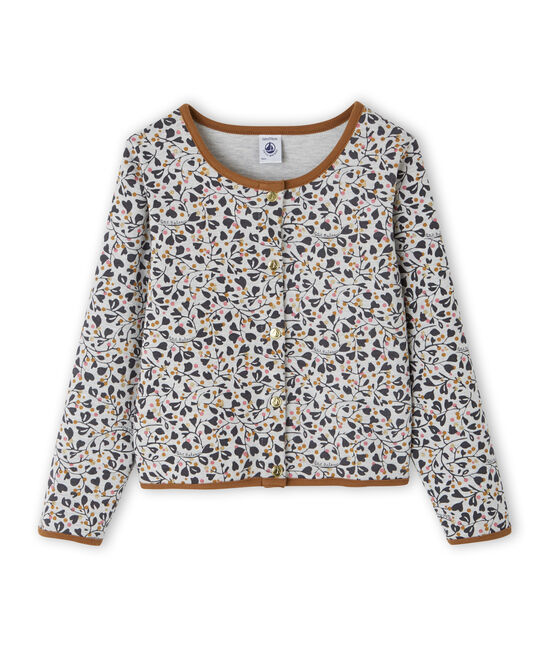 Girl's cardigan BELUGA grey/MULTICO white