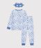 Children's cotton dragon costume pyjamas blue/blue