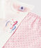 Girls' Seahorse Pattern Cotton Short Pyjamas MARSHMALLOW white/GRETEL pink