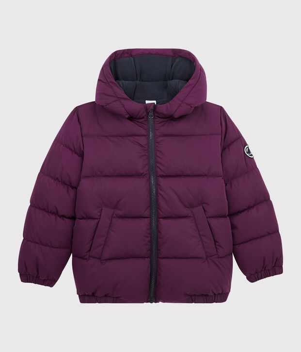 Boys' puffer jacket purple