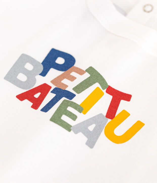 Babies' short-sleeved T-shirt in fine jersey white