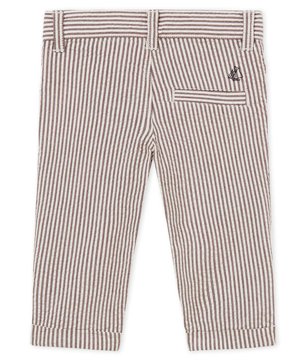 Baby boys' striped trousers brown/white