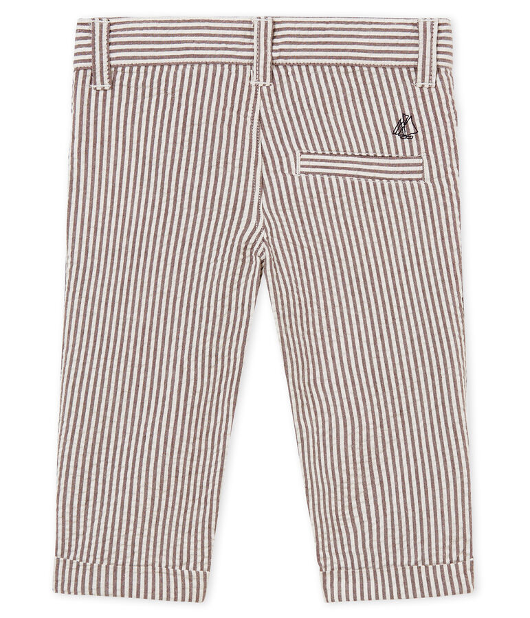 Baby boys' striped trousers brown/white