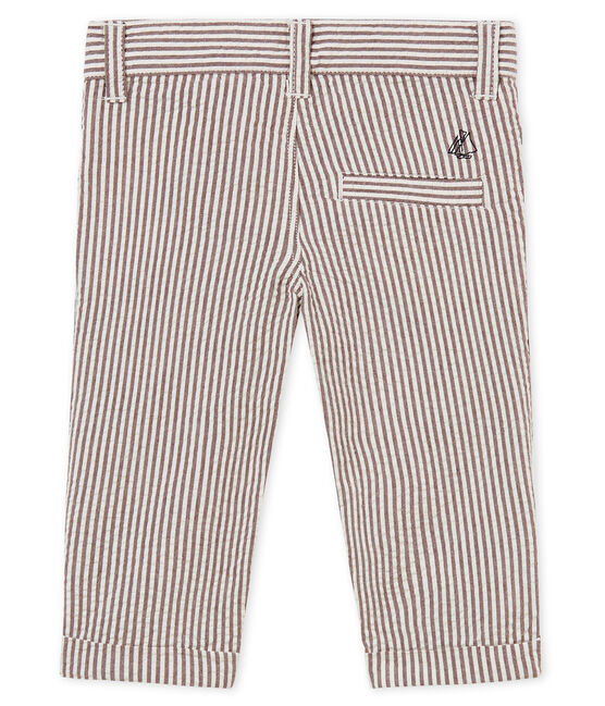 Baby boys' striped trousers VINO red/MARSHMALLOW white