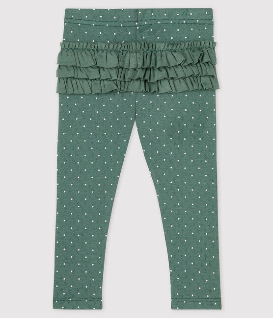Baby Girls' Print Cotton Leggings VALLEE green/MARSHMALLOW white