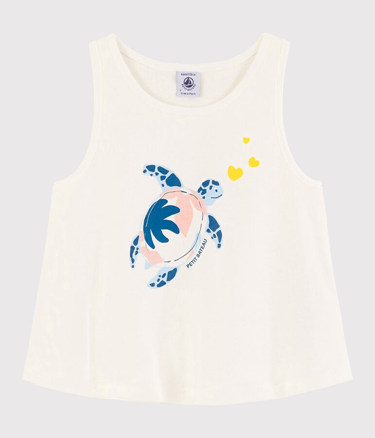 Girls' Cotton Vest MARSHMALLOW white