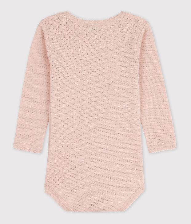 Babies' Long-Sleeved Openwork Bodysuit pink