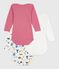 Pack of long-sleeved printed cotton bodies for babies variante 1