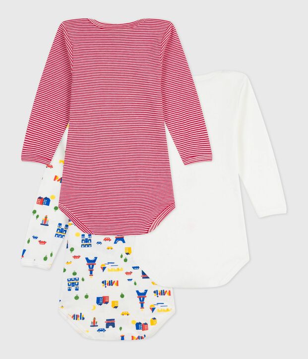 Pack of long-sleeved printed cotton bodies for babies multicolor