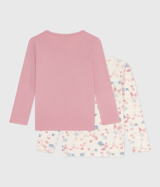 Pack of children's long-sleeved floral-print cotton T-shirts variante 1