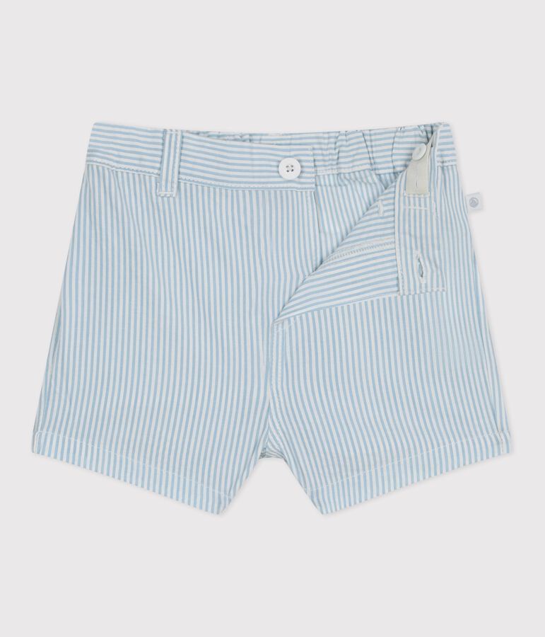 Babies stripy cotton shorts white/blue