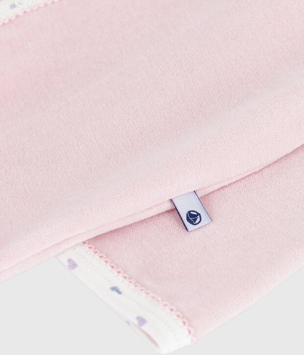 Babies' velour pyjama suit with a collar pink