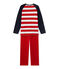 Boy's anchor motif pyjamas SMOKING blue/FROUFROU red/LAIT