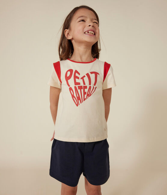 Girls' Jersey T-Shirt AVALANCHE Ecru