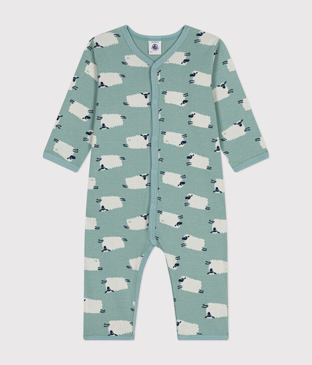 Babies' printed cotton footless pyjama suit green/multicolor