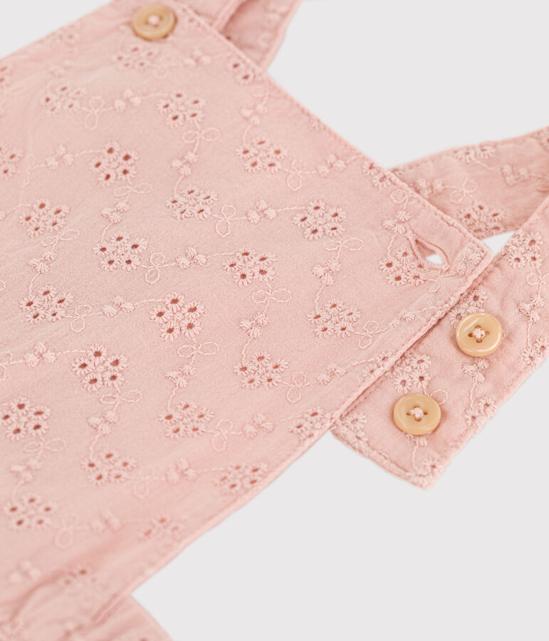 Babies' English embroidery Dungaree Shorts pink