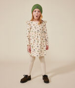 Girls' long-sleeved tube knit dress AVALANCHE white/MULTICO