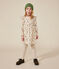 Girls' long-sleeved tube knit dress AVALANCHE white/MULTICO