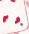 COTTON GAUZE HEART HANKY FOR BABY MARSHMALLOW white/TERKUIT red