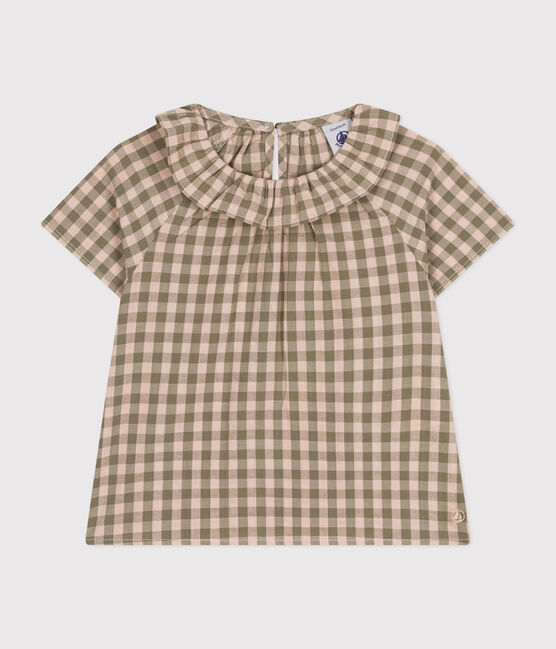 Babies' Short-Sleeved Seersucker Blouse MARECAGE /SALINE