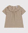 Babies' Short-Sleeved Seersucker Blouse MARECAGE /SALINE