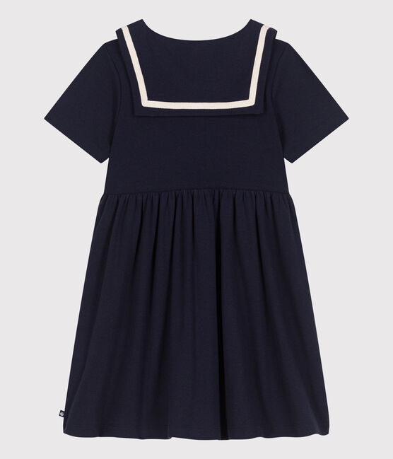 Children's short-sleeved plain cotton dress SMOKING blue