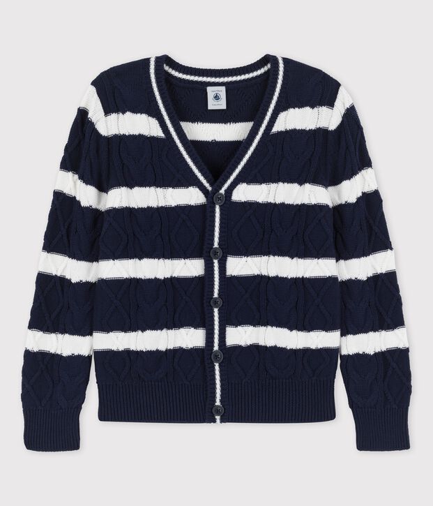 Boys' Cotton Cardigan blue/white