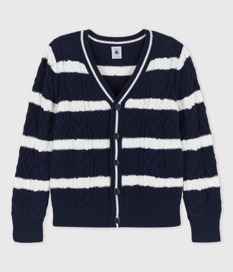 Boys' Cotton Cardigan blue/white
