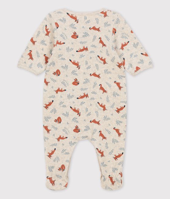 Dors-bien bébé en velours biologique imprimé MONTELIMAR beige/MARSHMALLOW grey