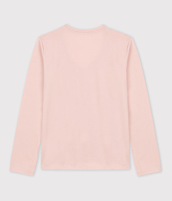 Women's Straight Cotton V-Neck T-Shirt SALINE pink