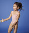 Girls' One-Piece Recycled Swimsuit GRETEL pink/MARSHMALLOW white