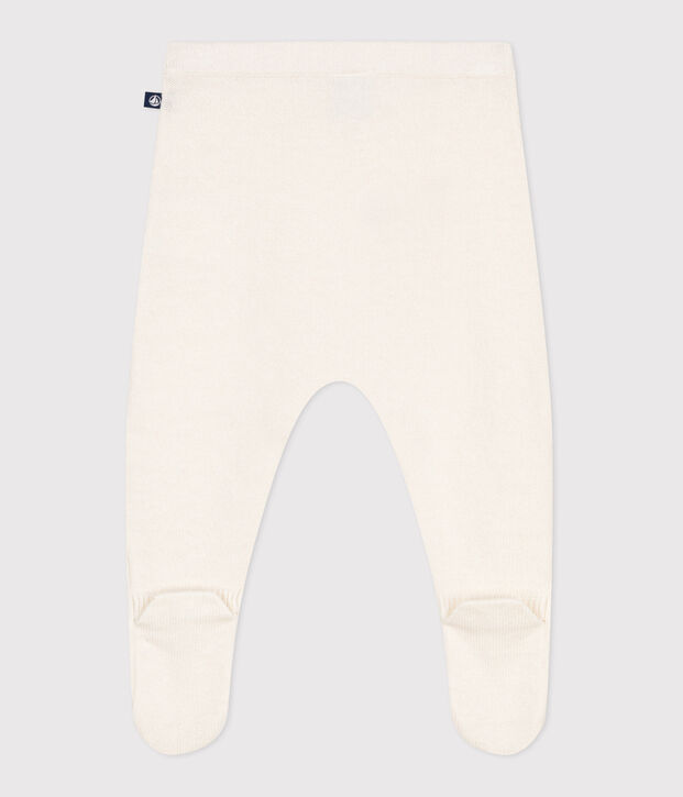 Babies' trousers in a wool and cotton knit white