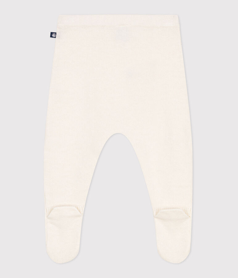 Babies' trousers in a wool and cotton knit white