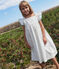Children's long sleeveless spotted cotton dress MARSHMALLOW white/MULTICO white
