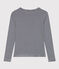 Women's Iconic Cotton Round Neck T-Shirt SMOKING blue/MARSHMALLOW white