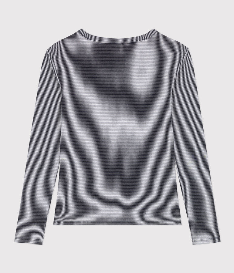 Women's Iconic Cotton Round Neck T-Shirt blue/white