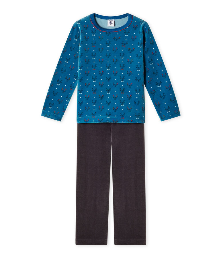 Boy's terry velour pyjamas CAPECOD grey/CONTES blue/MULTICO