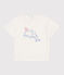 Babies' short-sleeved plain cotton T-shirt MARSHMALLOW white